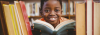 young boy with books