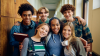 high school students smiling